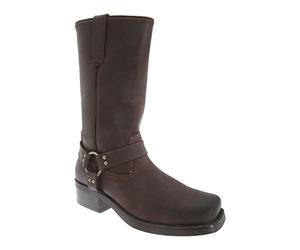 Gringos - Botas de Caña Alta de Piel Estilo Oeste Modelo Harley para Hombre (41 EU/Marrón Oscuro)