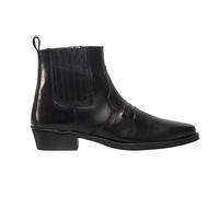 Gringos - Botas Estilo Oeste de Cuero Envejecido con Elásticos Laterales y al Tobillo para Hombre (41 EU/Negro)