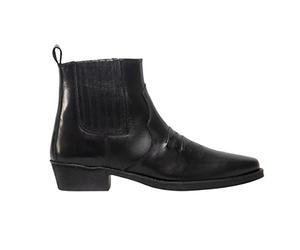 Gringos - Botas Estilo Oeste de Cuero Envejecido con elásticos Laterales y al Tobillo para Hombre (43 EU/Negro)