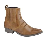 Gringos - Botines de cowboy de piel envejecida para hombre, color marrón, talla 8 UK