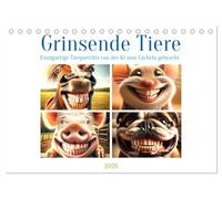 Grinsende Tiere - Tierporträts von der KI zum Lächeln gebracht (Tischkalender 2026 DIN A5 quer), CALVENDO Monatskalender: Freude pur in jedem Tierbild