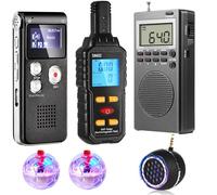 Grinsvalley Kit de equipo de caza de fantasmas, caja de caza de fantasmas, 1 medidor de EMF, 1 grabadora de voz digital, 2 bolas LED, 1 altavoz, herramientas de equipo paranormal para investigación