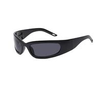 Grion Gafas de sol blancas y azules polares, inspiradas en Y2K, para tomar fotos con aspecto fresco, unisex, estilo retro, futurista, festival, fiesta, estilo al aire libre, momentos de estilo, negro