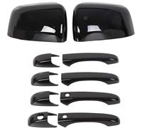 Griozzyi Cubierta manija puerta automóvil Cubiertas de espejo negras + manija exterior puerta para Jeep para Grand para Cherokee para Dodge para Durango