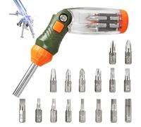 Grip Bit Driver, Ratcheting Tool Set, Multi Head Torque System with Extension Adapter Design, Compact Alloy Tool Kit Unit, Portable Engineering Build Set, Maintenance Kit for Home and Workshop