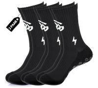 Grip Calcetines de fútbol para hombre, tallas 36-41 y 42-47, transpirables, antideslizantes, calcetines deportivos para deportistas ambiciosos, calcetines de fútbol con acolchado y refuerzo en los