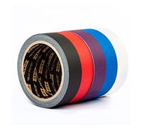 GRIP Eventbasics GT PRO - Lote de 5 bandas de colores para Hula Hoop Tape (25 mm x 10 m), color negro, blanco, morado, rojo y azul