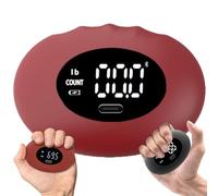 Grip Strength Tester Football, Portable Rechargeable Hand Grip Tester Ball with Smart Digital Display, Electronic Grip Strength Trainer for Home, Gym & Sports Training (Red)