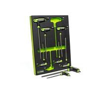 GRIPEDGE - Juego de Destornilladores con Mango en T de 8 Piezas | Tamaños - T10, T15, T20, T25, T27, T30, T40, T45| Fabricado con Acero S2 | Incluye Bandeja de Espuma EVA