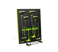 GRIPEDGE - Juego de Destornilladores hexagonales métricos con Mango en T de 8 Piezas | Tamaños - 2, 2.5, 3, 4, 5, 6, 8, 10 mm | Fabricado con Acero S2 | Incluye Bandeja de Espuma EVA