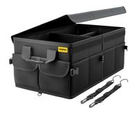 Gripko Organizador Maletero Coche 50L - Bolsa Maletero coche Plegable con Bolsillos, Base Doble y Paredes Reforzadas - Versátil y Seguro - Base Antideslizante - Cinchas Ajustables - Tapa Extraíble