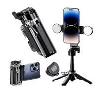GripPic Mini trípode para selfie para iPhone, extensión de altura ajustable de 6 secciones (12-42 cm), control remoto de 10 metros con un solo clic, adecuado para viajes, transmisión en vivo