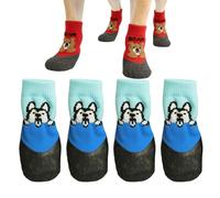 Grippy Dog Socks, Cute Pet Boots, Four Piece Puppy, Non Slip Footwear, Protective Traction Sleeve for Hot Pavement Running, Winter Snow Protection, Indoor Hardwood Floors, Senior Dog Stability