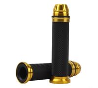 Grips para moto ABS Texturizado Confortable 14cm Grips para moto(Golden) | Aleación aluminio CNC, textura ABS antideslizante, reduce vibraciones, 22mm diámetro, instalación sin herramientas