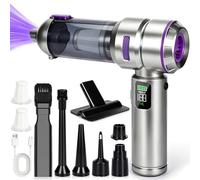 GRIRDDIV Aspirador de Mano, 24000PA Aspiradora de Coche, 4 en 1 Aspirador Coche con Motor Sin Escobillas, para Coche Oficina Hogar Cocina Pelo de Mascota, Aspirador Coche Potente Recargable