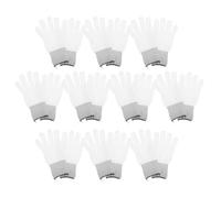 GRIRIW 10 Pares de Guantes Antiestáticos para Película Protectora de Coche Guantes Finos Blancos para Manipulación sin Polvo Herramientas para Envoltura de Vinilo y Limpieza Automotriz