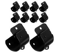 GRIRIW 10 Piezas Soporte de Metal para Barra de Armario Soporte de Extremo para Varilla de Cortina para Barra de Ropa Compatible con Tubos de Acero Madera y PVC para Montaje Techo y Pared