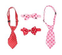 GRIRIW 2 Juegos de Pajaritas para Perro y Gato para San Valentín Accesorio de Decoración para Fiestas Corbatas de Tela Transpirable y Cómoda Tamaño Ajustable para Mascotas Pequeñas