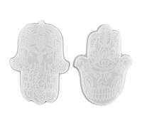 GRIRIW 2 Moldes de Silicona Flexibles Fácil de Limpiar para Manualidades Forma de Mano de Fátima y Estilo Retro, Pack de 2 Piezas para Fundición de Epoxi