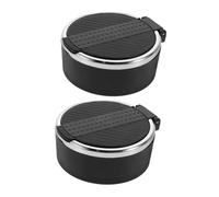 GRIRIW 2 Piezas Ceniceros para Coche con Tapa Creativa Cubo de Basura Antihumo para Portavasos Diseño Elegante para Interior Automóvil