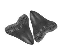 GRIRIW 2 Piezas Fósil De De Megalodon para Los Tiburones Mandíbula Gigante Auténtico Artificial Pequeño Decoraciones De De Decoración Réplica Black
