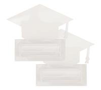 GRIRIW 2 Piezas Tarjetas de Obsequio de Graduación en Forma de Birrete Blanco para Sublimación, Portamonedas de Plástico y Mdf, Ideales para Manualidades y Regalos Personalizados