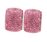 GRIRIW 2piezas Anillo Decorativo Para Reposacabezas De Coche De Color Rosa Adornos Brillantes Para Decoración Interior De Coche