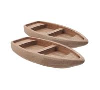GRIRIW 2piezas Miniatura Barco Decorativo De Madera Canoe Modelo Temática Náutica Accesorio para Paisaje y Decoración De Hogar