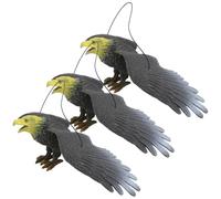 GRIRIW 3 Piezas Adornos Colgantes de Águila Decorativa Grande para Jardín Rotación con Viento Fácil Instalación para Protección de Aves y Decoración Exterior Navideña