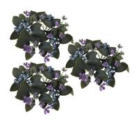 GRIRIW 3 Piezas Hydrangea Candle Rings Wreaths Artificial Flower Decor with Oil Painting Effect PVC Floral Garland For Wedding Party Table Centerpiece