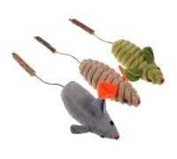 GRIRIW 3 Piezas Juguetes para Gatos con Catnip Ratones de Peluche Grandes para Masticar de Colores Verde Gris y Beige Interactivos para Gatitos y Gatos de Interior