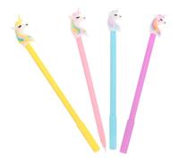 GRIRIW 4 Bolígrafos de Gel Color Aleatorio Varios estilos Pack de 4 Unidades Forma Creativa de Unicornio, Escritura Suave y Fácil de Usar, Material Varios estilos