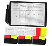 GRIRIW 4 Juegos Tarjetas de Árbitro Deportivas Rojo y Amarillo con Tarjetero Cuaderno de Anotaciones y Lápiz Set de PVC para Fútbol Voleibol y Partidos Oficiales