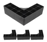 GRIRIW 4 Patas de Plástico en Forma de L Elevadores de Sofá y Gabinete Negros Soporte Estable y Ligero Paquete de 4 Unidades para Muebles