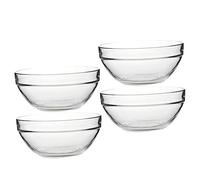 GRIRIW 4 piezas Tazón de Vidrio Transparente para Pudding Postres y Ensaladas y Frío para Microondas y Nevera Utensilio Multi Funcional para Cocina y Servicio