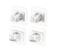 GRIRIW 4Piezas Colgantes Adhesivos para Transparentes y Blancas Soporte Telescópico sin Taladro para Baños y Cocinas Fijación