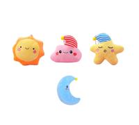 GRIRIW 4piezas Colgantes De Peluche Muñecos De Sol Luna y Nube para Niño Niña Diseño Suave y Multifuncional para Decorar Mochilas y Cochecitos Infantiles