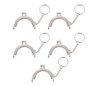 GRIRIW 5 Cierres Metálicos Semicirculares para Bolsos y Monederos, Color Plata, Diseño Básico para Proyectos DIY y Accesorios de Bolsos
