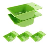 GRIRIW 5 Piezas Pala para Limpiar Peceras 5 Piezas de Plástico Verde Mango Ergonómico, Herramienta Multiusos para Sustrato y Grava de Acuarios, Cedazo para Mantenimiento de Acuarios y