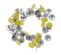 GRIRIW 50 Pins Reflectantes Amarillos para Senderos, Accesorios para Acampar, Clavos de Nylon y Acero, Marcadores para Rutas y Señalización Nocturna, Equipo de Senderismo, Paquete de 50