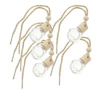 GRIRIW 5piezas Botellas De Perfume Transparentes Colgantes Para Coche Difusores Aroma Decorativos Vacíos Para Aceites Esenciales Ambientador Olor Coche