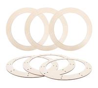 GRIRIW 6 Anillos de Madera Redondos para Manualidades Durabilidad y Estabilidad, Marco Rústico para Decoración Interior y Bodas, Paquete de 6 Piezas