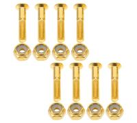 GRIRIW 8 Juegos Kit de Hardware de Acero M5 X 24mm para Patinetas y Longboards, Tornillos y Tuercas Dorados con Instalación Fácil y Alta Estabilidad para Skatepark y Sesiones al Aire