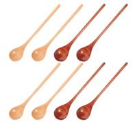 GRIRIW 8 piezas Cucharas de Madera con Mango para Cocina Cucharas para Mezclar Miel Salsas y Postres Utensilios Ligeros y Versátiles para Uso Diario y Fácil Limpieza