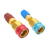 GRIRIW Adaptador R1234Yf Kit de 2 Acopladores Rápidos para Manguera de Aire Acondicionado Conectores de Fluoruro para Sistema de Refrigeración Automotriz Adaptador de Carga y