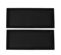 GRIRIW Bandeja Organizadora de Silicona Negra Duradera y Fácil de Limpiar 2 Piezas Rectangulares Estilo Moderno y Minimalista para Fregadero de Cocina y Baño