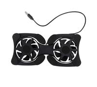 GRIRIW Base de Enfriamiento Portátil Diseño Plegable y Antideslizante para Portátil 2 Ventiladores USB, Material Abs Negro para Mejorar la Refrigeración y Rendimiento