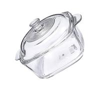 GRIRIW Bol Cuadrado de Vidrio Templado para Microondas con Doble Asa y Tapa Recipiente para Alimentos Ensaladas y Frutas Resistente para Horno y Congelador Fácil de Limpiar