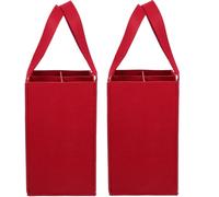 GRIRIW Bolsa de Fieltro Portátil para Vino Burdeos 2 Piezas Capacidad para 4 Botellas, Resistente y No se Deforma, Adecuado para Botellas de Vino y Cerveza