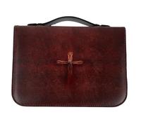 GRIRIW Bolsa para Libros con Diseño de Cruz Retro en Pu, Funda Protectora Integral y Solución Funcional de Almacenamiento para Lectura en Iglesia o Casa
